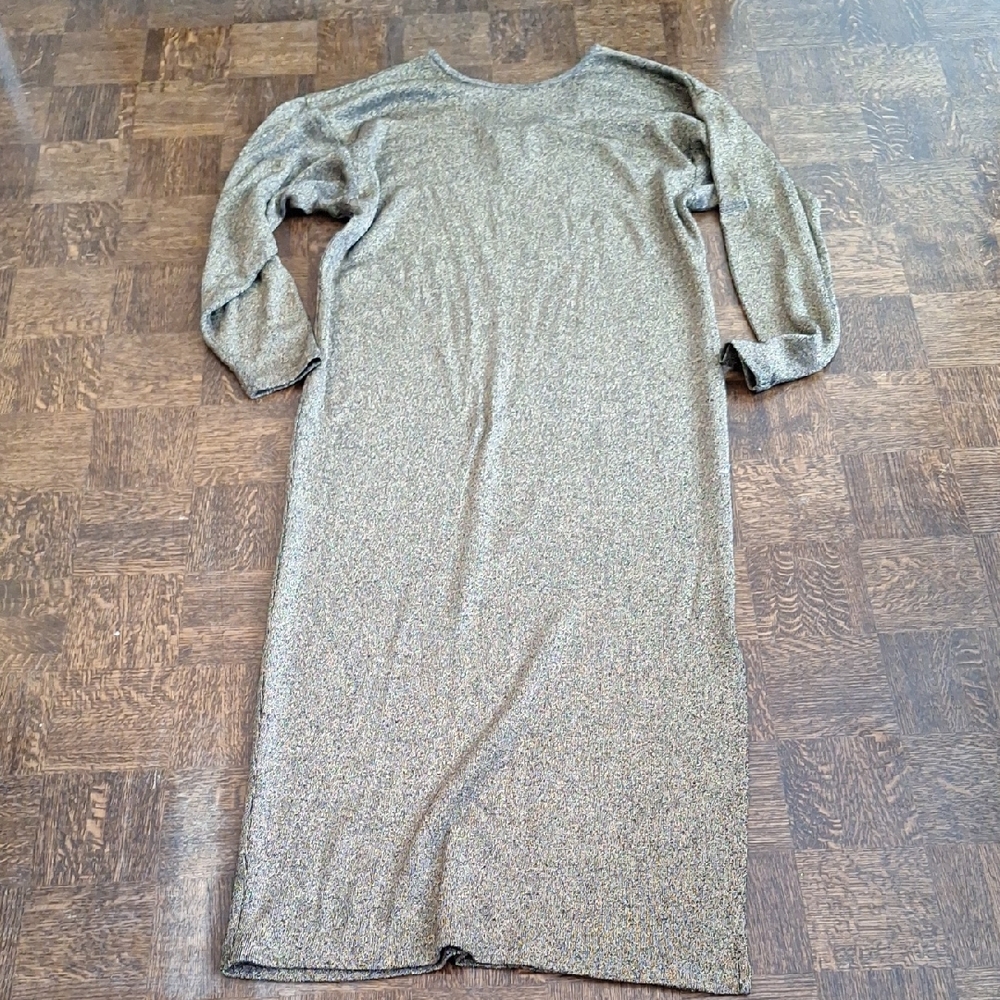 Vintage Metallic Gold Maxi Knit Dress